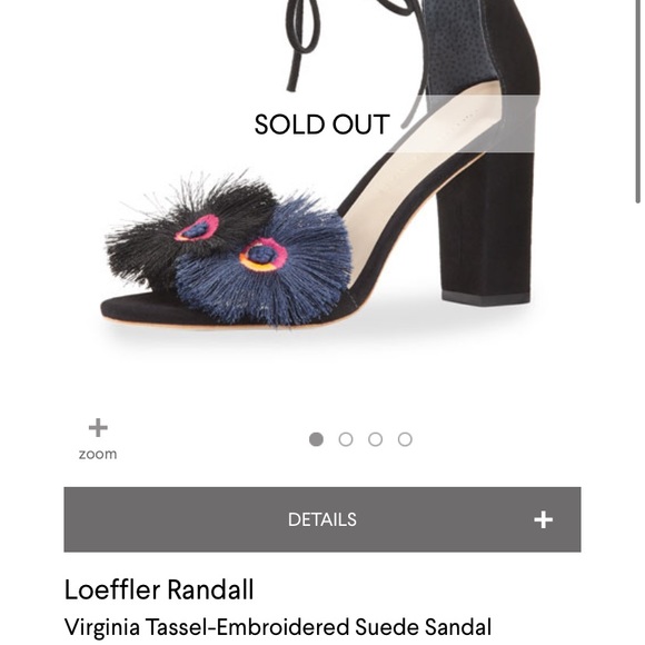 Womens Loeffler Randall size 7.5 black and blue flower Virginia sandal heel GUC - Picture 9 of 14